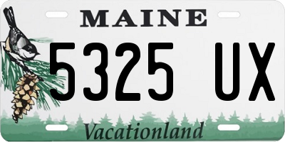 ME license plate 5325UX