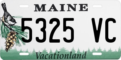 ME license plate 5325VC