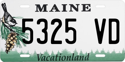 ME license plate 5325VD