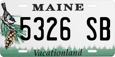 ME license plate 5326SB