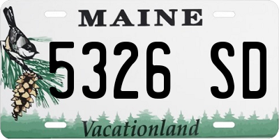 ME license plate 5326SD
