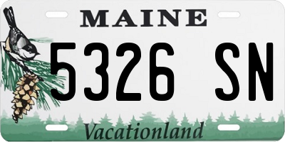 ME license plate 5326SN