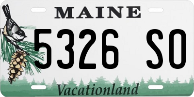 ME license plate 5326SO