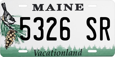 ME license plate 5326SR