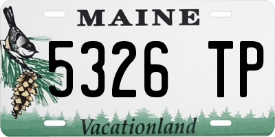 ME license plate 5326TP