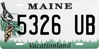 ME license plate 5326UB