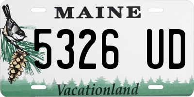 ME license plate 5326UD
