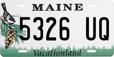 ME license plate 5326UQ