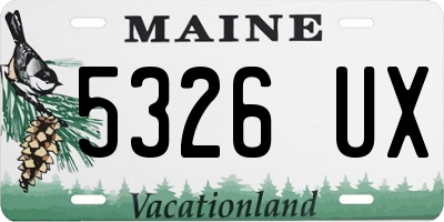 ME license plate 5326UX