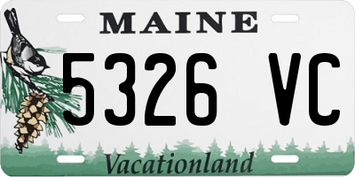 ME license plate 5326VC