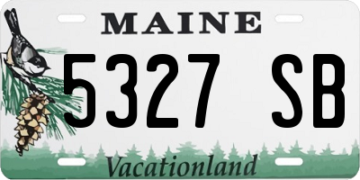 ME license plate 5327SB