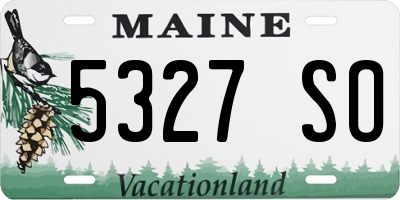 ME license plate 5327SO