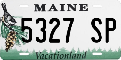 ME license plate 5327SP