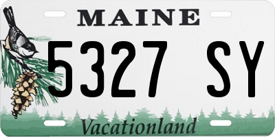 ME license plate 5327SY
