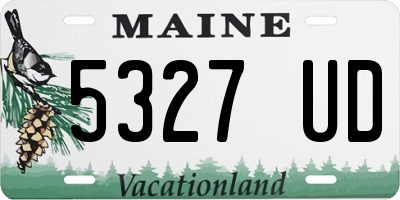 ME license plate 5327UD