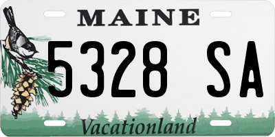 ME license plate 5328SA