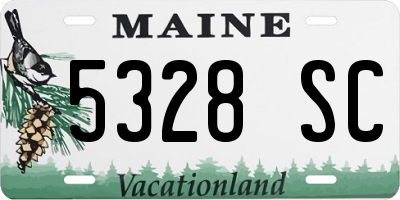 ME license plate 5328SC