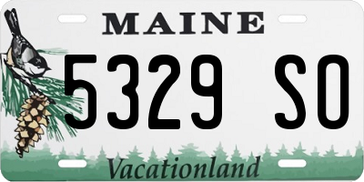 ME license plate 5329SO
