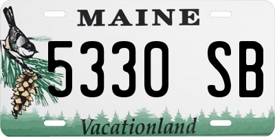 ME license plate 5330SB