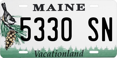 ME license plate 5330SN
