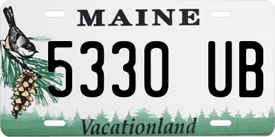 ME license plate 5330UB
