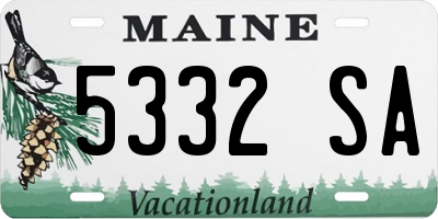 ME license plate 5332SA