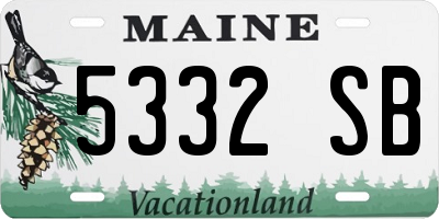 ME license plate 5332SB