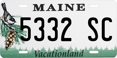 ME license plate 5332SC