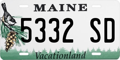 ME license plate 5332SD