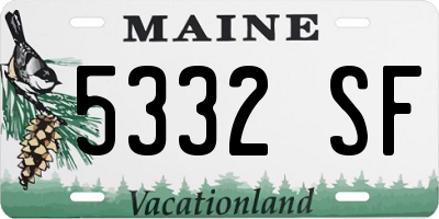 ME license plate 5332SF