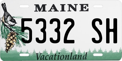 ME license plate 5332SH