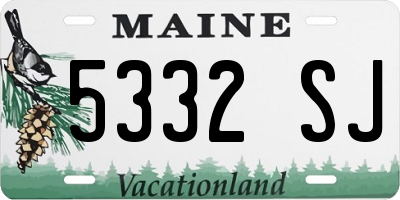 ME license plate 5332SJ