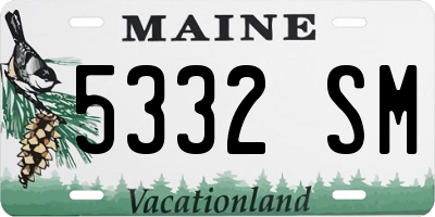 ME license plate 5332SM