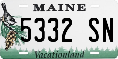 ME license plate 5332SN