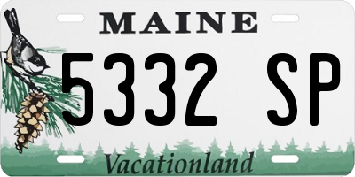 ME license plate 5332SP