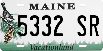 ME license plate 5332SR