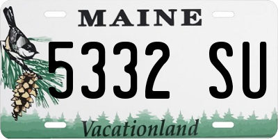 ME license plate 5332SU