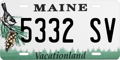 ME license plate 5332SV