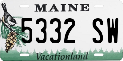 ME license plate 5332SW