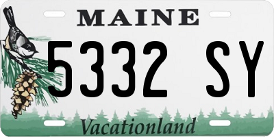 ME license plate 5332SY