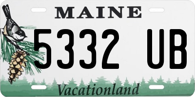 ME license plate 5332UB
