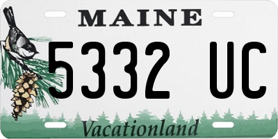 ME license plate 5332UC