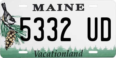 ME license plate 5332UD