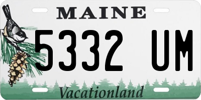 ME license plate 5332UM