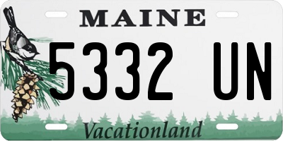 ME license plate 5332UN