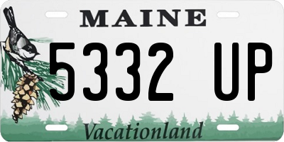 ME license plate 5332UP