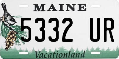 ME license plate 5332UR