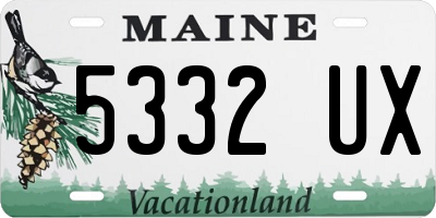 ME license plate 5332UX