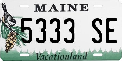 ME license plate 5333SE