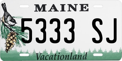 ME license plate 5333SJ